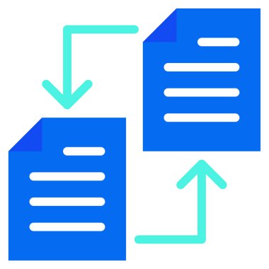 Veri Aktarım Simgesi, Beyaz Arkaplanda Basit Vektör İllüstrasyonu 