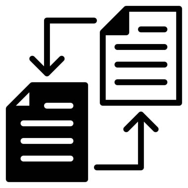 Veri Aktarım Simgesi, Beyaz Arkaplanda Basit Vektör İllüstrasyonu 