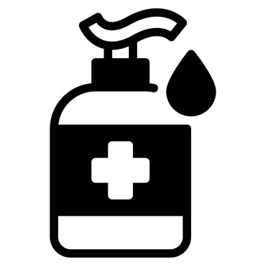 Dezenfeksiyon Simgesi, Beyaz Arkaplanda Basit Vektör İllüstrasyonu 