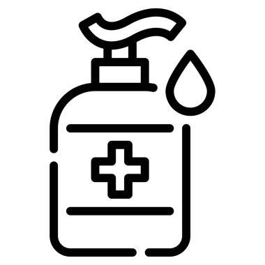 Dezenfeksiyon Simgesi, Beyaz Arkaplanda Basit Vektör İllüstrasyonu 