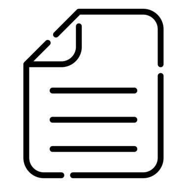 belge simgesi, beyaz arkaplan üzerindeki basit vektör illüstrasyonu 