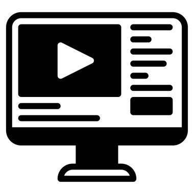 eSports Stream Simgesi, Beyaz Arkaplanda Basit Vektör Resimleri 