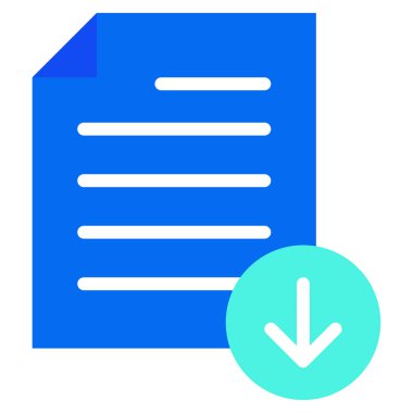 Dosya Aşağı Simgesi, Beyaz Arkaplanda Basit Vektör Resimleri 