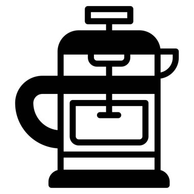 Fransız Basın Simgesi, Beyaz Arkaplanda Basit Vektör İllüstrasyonu 