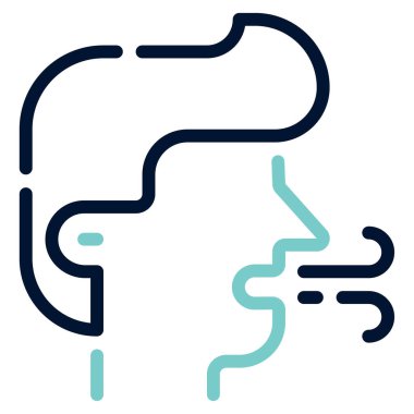 Taze Nefes Simgesi, Beyaz Arkaplanda Basit Vektör İllüstrasyonu 