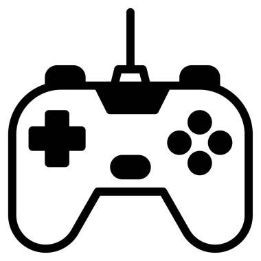 Gamepad Simgesi, Beyaz Arkaplanda Basit Vektör İllüstrasyonu 