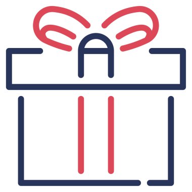 Hediye Simgesi, Beyaz Arkaplanda Basit Vektör İllüstrasyonu 