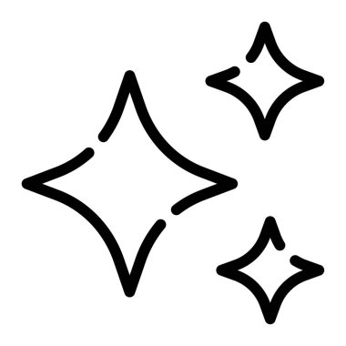 Parıltı Simgesi, Beyaz Arkaplanda Basit Vektör İllüstrasyonu 