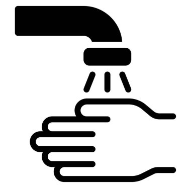 El yıkama Simgesi, Beyaz Arkaplanda Basit Vektör İllüstrasyonu 