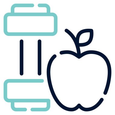 Sağlıklı Yaşam Tarzı Simgesi, Beyaz Arkaplanda Basit Vektör İllüstrasyonu 