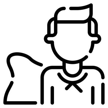 Kahraman Simgesi, Beyaz Arkaplanda Basit Vektör İllüstrasyonu 