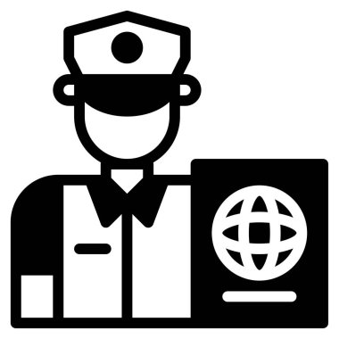 Göçmenlik Simgesi, Beyaz Arkaplanda Basit Vektör İllüstrasyonu 