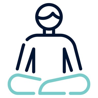 İç Barış Simgesi, Beyaz Arkaplanda Basit Vektör İllüstrasyonu 