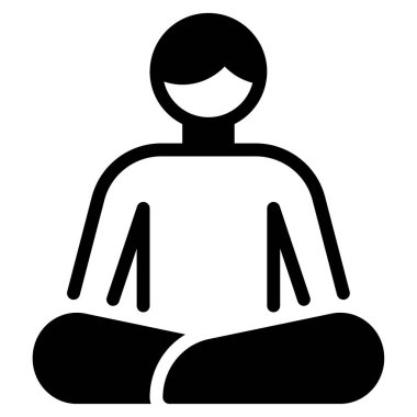 İç Barış Simgesi, Beyaz Arkaplanda Basit Vektör İllüstrasyonu 