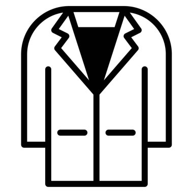 Laboratuvar Önlüğü Simgesi, Beyaz Arkaplan Basit Vektör ResmiComment 