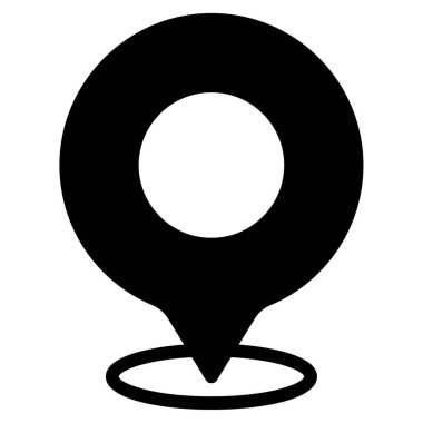 konum simgesi, beyaz arkaplan üzerinde basit vektör illüstrasyonu 