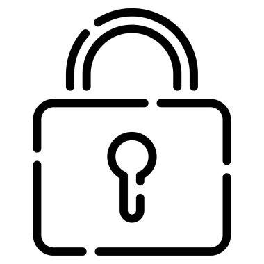 Beyaz Arkaplanda Simgeyi Kilitle, Basit Vektör İllüstrasyonu 