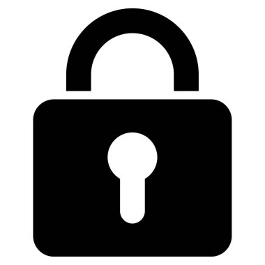 Beyaz Arkaplanda Simgeyi Kilitle, Basit Vektör İllüstrasyonu 