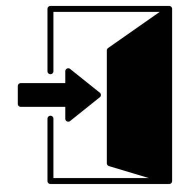 Beyaz Arkaplanda Giriş Simgesi, Basit Vektör İllüstrasyonu 