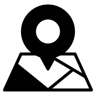 Harita Simgesi, Beyaz Arkaplanda Basit Vektör İllüstrasyonu 