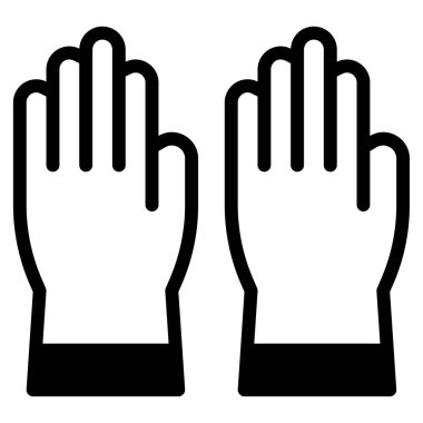 Tıbbi Eldiven Simgesi, Beyaz Arkaplanda Basit Vektör Resimleri 