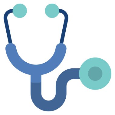 Stetoskop Simgesi, Beyaz Arkaplanda Basit Vektör İllüstrasyonu 