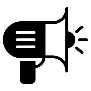 Megafon Simgesi, Beyaz Arkaplanda Basit Vektör İllüstrasyonu 