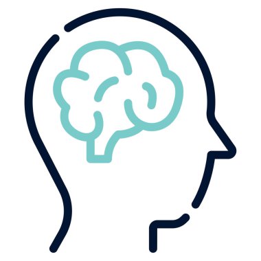 Zihin Bağlantısı Simgesi, Beyaz Arkaplanda Basit Vektör İllüstrasyonu 