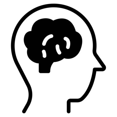 Zihin Bağlantısı Simgesi, Beyaz Arkaplanda Basit Vektör İllüstrasyonu 