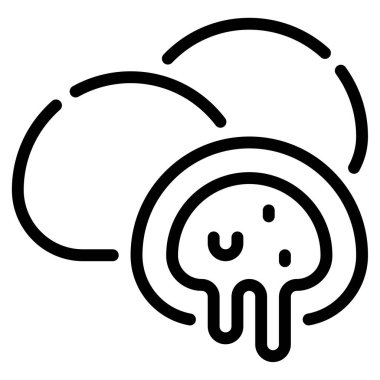 Mochi Simgesi, Beyaz Arkaplanda Basit Vektör Resimleri 