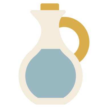 Yağ Simgesi, Beyaz Arkaplanda Basit Vektör İllüstrasyonu 