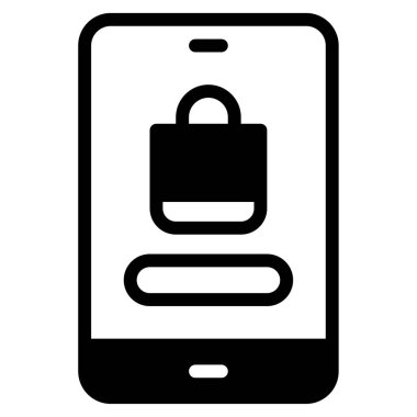 Çevrimiçi Alışveriş Simgesi, Beyaz Arkaplanda Basit Vektör Resimleri 