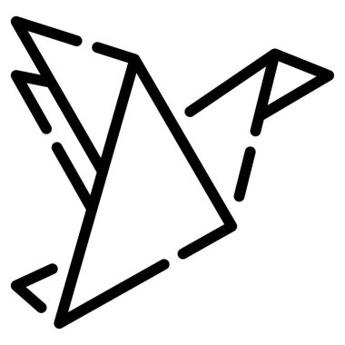 Origami Simgesi, Beyaz Arkaplanda Basit Vektör İllüstrasyonu 