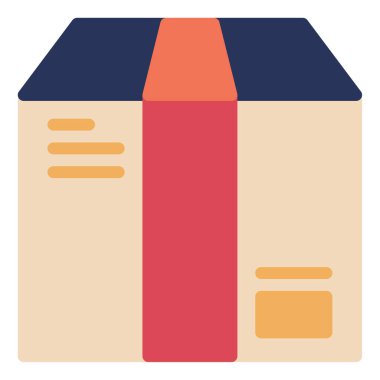 Paket Simgesi, Beyaz Arkaplanda Basit Vektör İllüstrasyonu 