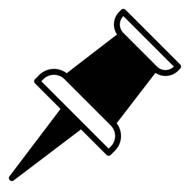 Beyaz Arkaplanda Pin Simgesi, Basit Vektör İllüstrasyonu 