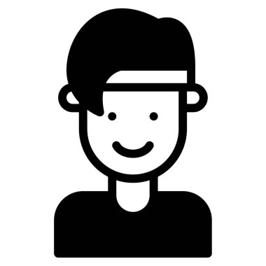 Avatar Simgesi, Beyaz Arkaplanda Basit Vektör İllüstrasyonu 