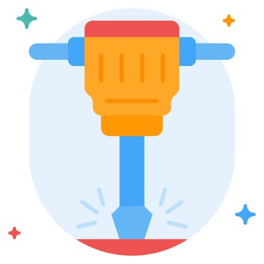 Pnömatik Sondaj Simgesi, Beyaz Arkaplan Basit Vektör ResmiComment 