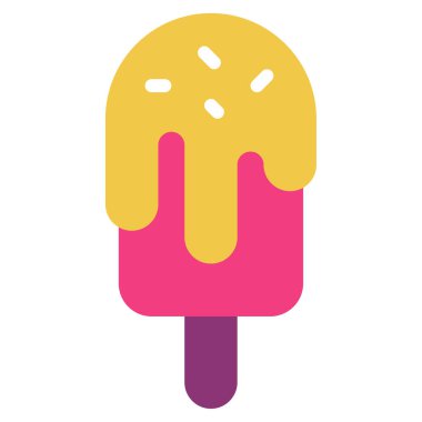 Dondurma Simgesi, Beyaz Arkaplanda Basit Vektör İllüstrasyonu 