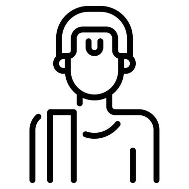 Rahip Simgesi, Beyaz Arkaplan Üzerine Basit Vektör İllüstrasyonu 