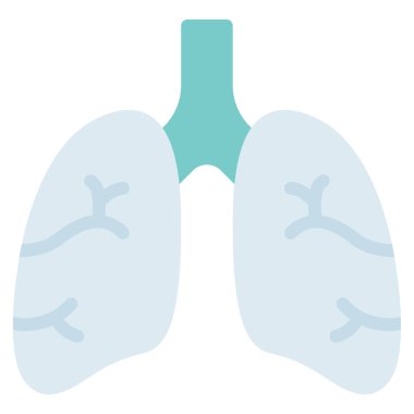 Solunum Simgesi, Beyaz Arkaplanda Basit Vektör İllüstrasyonu
