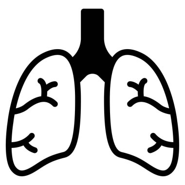 Solunum Simgesi, Beyaz Arkaplanda Basit Vektör İllüstrasyonu