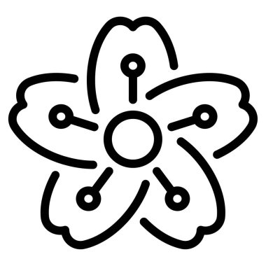 Sakura Simgesi, Beyaz Arkaplanda Basit Vektör Resimleri