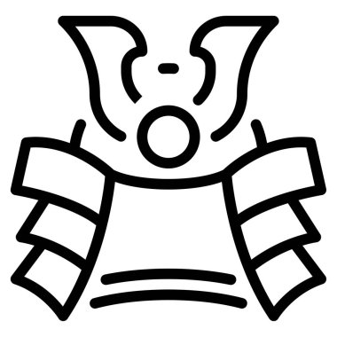 Samuray Simgesi, Beyaz Arkaplan Üzerine Basit Vektör İllüstrasyonu