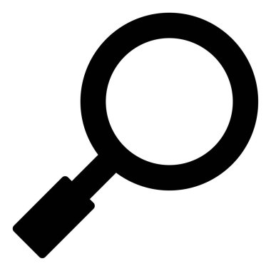 Arama simgesi, beyaz arkaplanda basit vektör illüstrasyonu