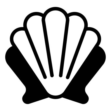 Deniz kabuğu Simgesi, Beyaz Arkaplanda Basit Vektör İllüstrasyonu