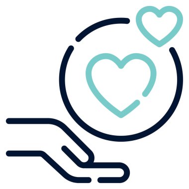 Kişisel Merhamet Simgesi, Beyaz Arkaplanda Basit Vektör İllüstrasyonu