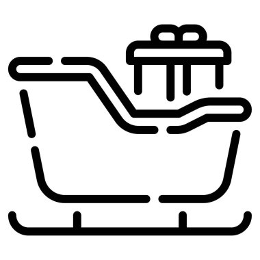 Kızak Simgesi, Beyaz Arkaplanda Basit Vektör İllüstrasyonu