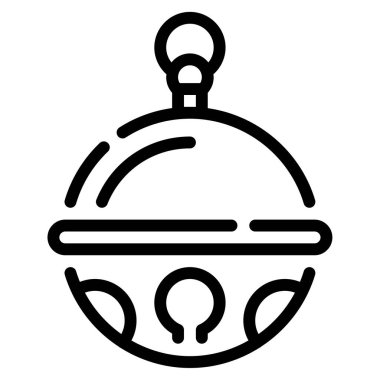 Kızak Çanı Simgesi, Beyaz Arkaplanda Basit Vektör İllüstrasyonu