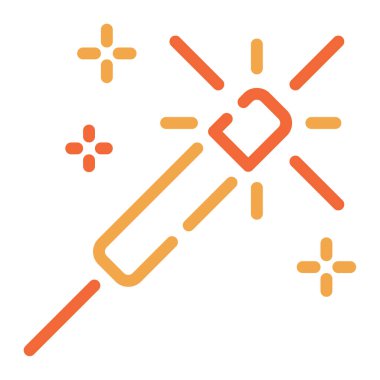 Sparkler Simgesi, Beyaz Arkaplanda Basit Vektör İllüstrasyonu