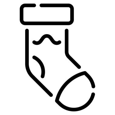 Çorap Simgesi, Beyaz Arkaplanda Basit Vektör İllüstrasyonu